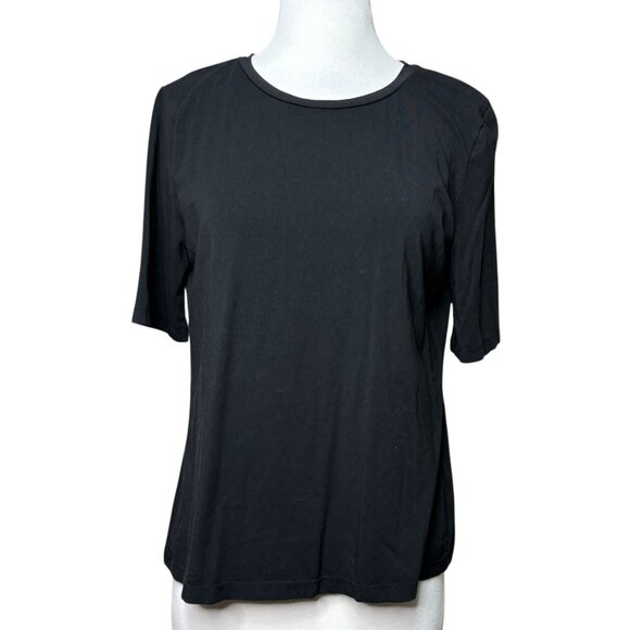 Magaschoni Solid Black Stretchy Top Size Small - Picture 1 of 6